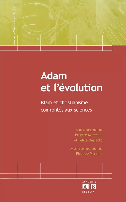 Adam et l'évolution - Felice Dassetto, Brigitte Maréchal - Academia