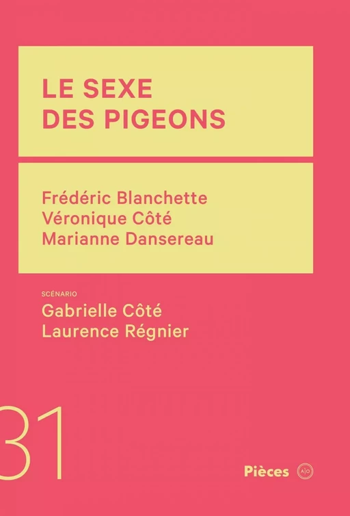 Le sexe des pigeons - Véronique Côté, Marianne Dansereau, Frédéric Blanchette - Atelier 10