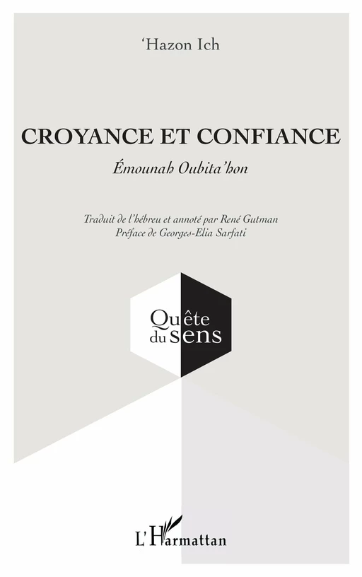 Croyance et confiance -  'Hazon Ich - Editions L'Harmattan