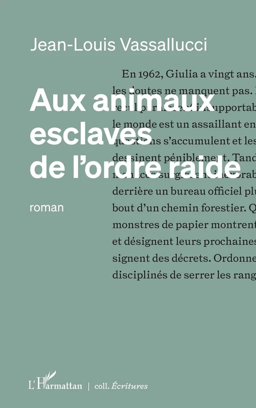 Aux animaux esclaves de l’ordre raide - Jean-Louis Vassallucci - Editions L'Harmattan