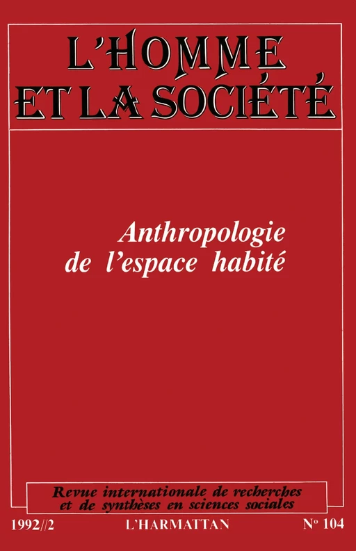 L'Homme et la Société -  - Editions L'Harmattan