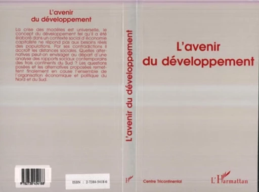 L'avenir du développement -  - Editions L'Harmattan