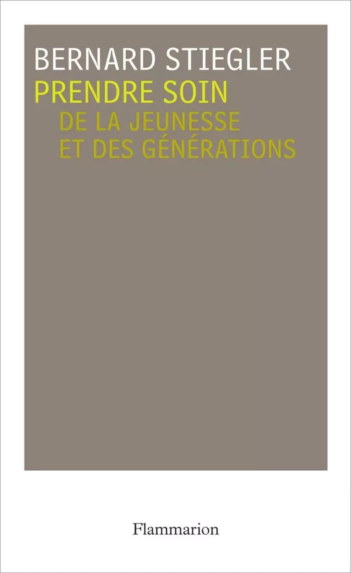 Prendre soin. De la jeunesse et des générations - Bernard Stiegler - Flammarion