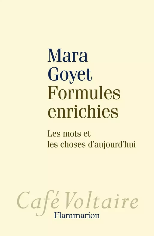 Formules enrichies. Les mots et les choses d'aujourd'hui - Mara Goyet - Flammarion