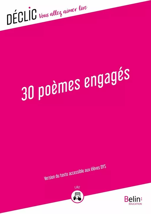 30 poèmes engagés - DYS - Aurélie Lagadec - Humensis