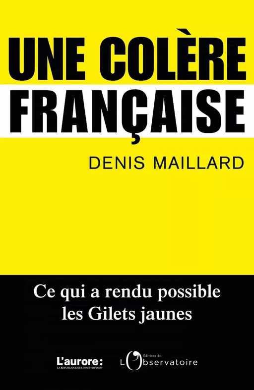 Une colère française - Denis Maillard - Humensis