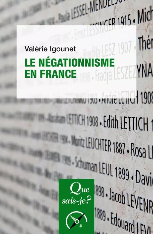 Le Négationnisme en France - Valérie Igounet - Humensis