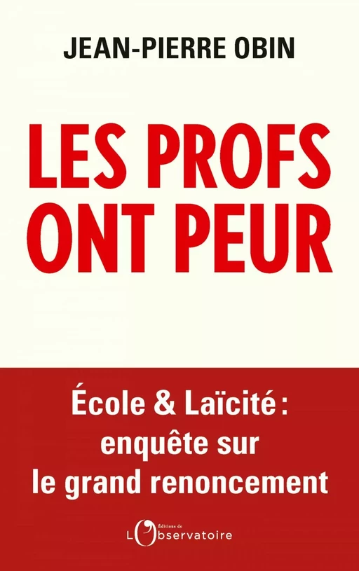 Les profs ont peur - Jean-Pierre Obin - Humensis