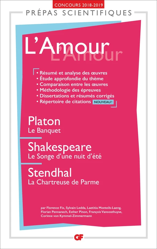 L'Amour - Prépas scientifiques -  Collectif,  Stendhal,  PLATON, William Shakespeare - Flammarion