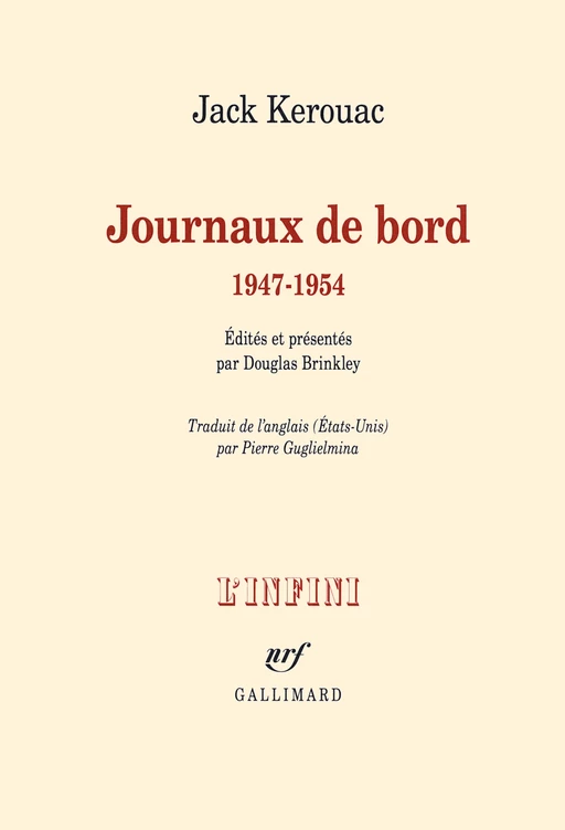 Journaux de bord (1947-1954) - Jack Kerouac - Editions Gallimard