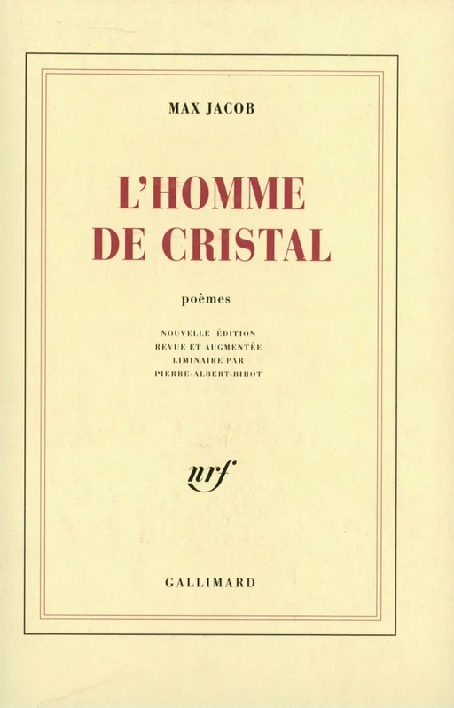 L'Homme de cristal - Pierre Albert-Birot, Max Jacob - Editions Gallimard