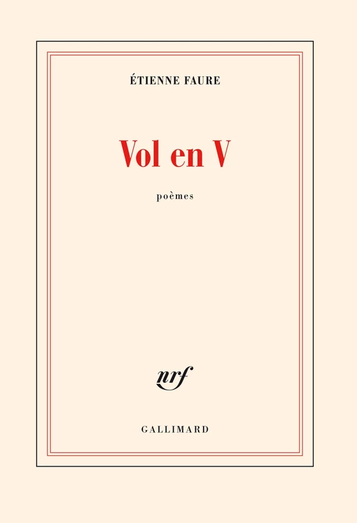 Vol en V - Étienne Faure - Editions Gallimard