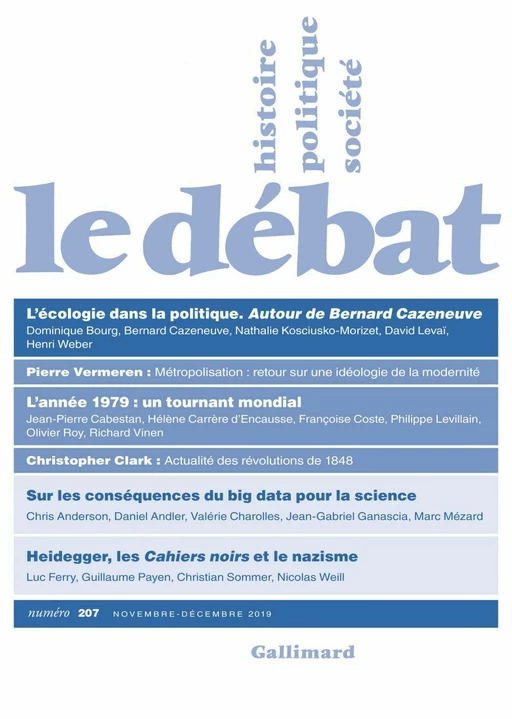 Le Débat N° 207 (Novembre - Décembre 2019) -  Collectifs - Editions Gallimard