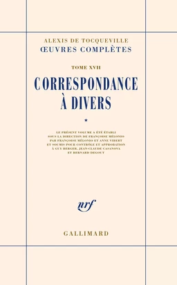 Correspondance à divers (Tome 1)