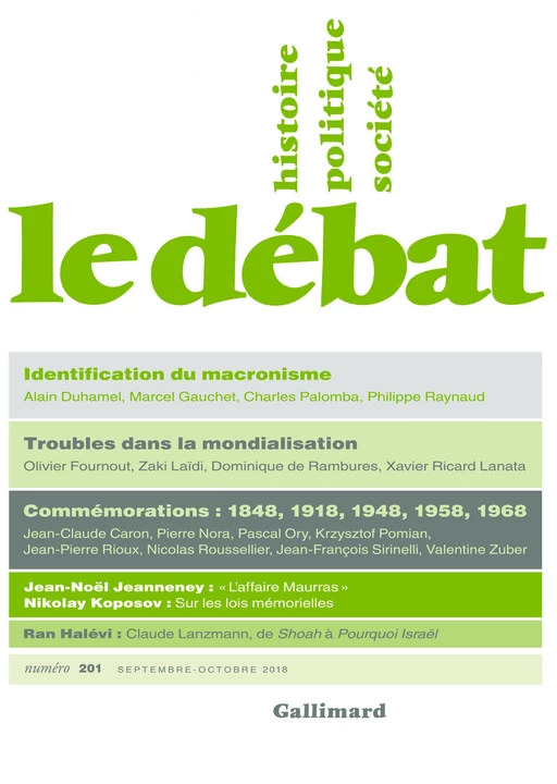 Le Débat N° 201 (Septembre - Octobre) -  Collectifs - Editions Gallimard