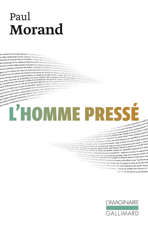 L'homme pressé - Paul Morand - Editions Gallimard