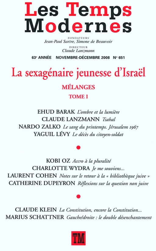 Les Temps Modernes N° 651 N° 651 -  Collectifs - Editions Gallimard