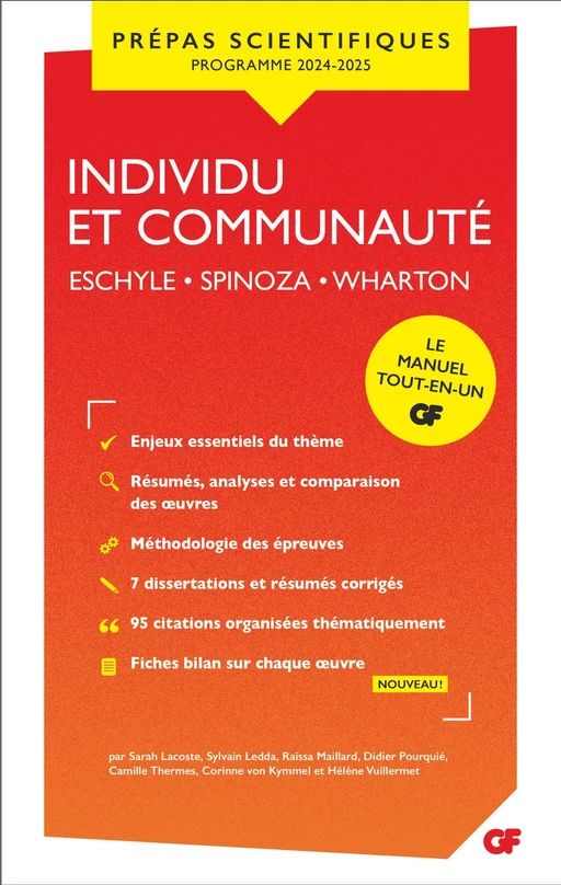 Individu et communauté - Prépas scientifiques 2025: Eschyle - Spinoza - Wharton -  Collectif - Flammarion