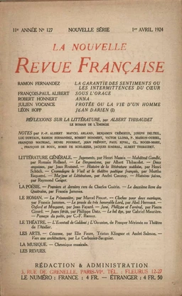 La Nouvelle Revue Française N' 127 (Avril 1924)