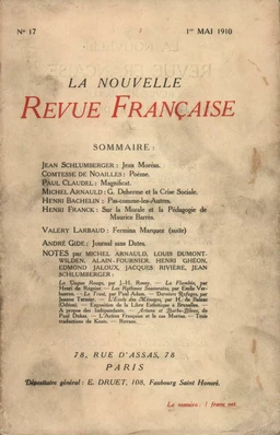 La Nouvelle Revue Française N' 17 (Mai 1910)