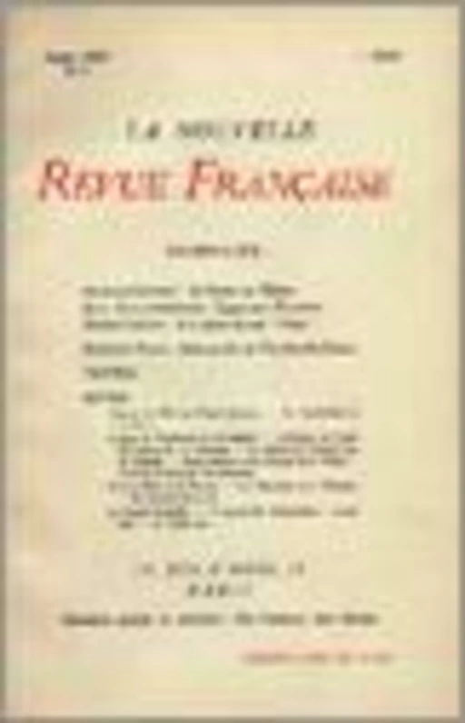 La Nouvelle Revue Française N' 4 (Mai 1909) - André Gide - Editions Gallimard - Revues NRF