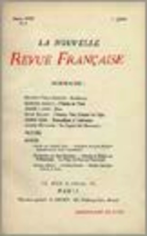 La Nouvelle Revue Française N' 5 (Juin 1909) - André Gide - Editions Gallimard - Revues NRF