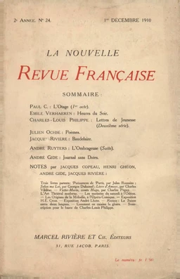 La Nouvelle Revue Française N' 24 (Décembre 1910)