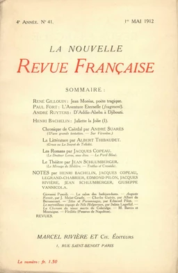 La Nouvelle Revue Française N' 41 (Mai 1912)