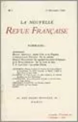 La Nouvelle Revue Française N' 1 (Novembre 1908)