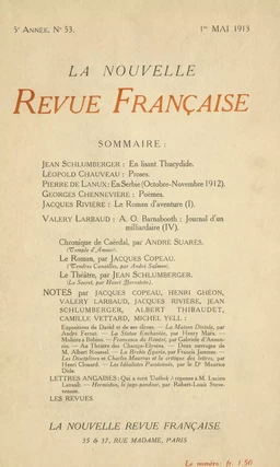 La Nouvelle Revue Française N' 53 (Mai 1913)