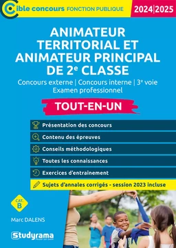 Animateur territorial et Animateur principal de 2e classe - Tout-en-un - Catégorie B – Concours 2024-2025