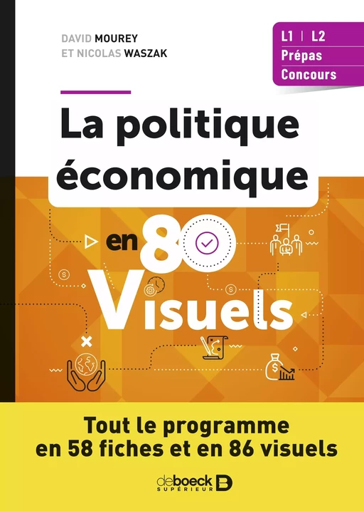 La politique économique en 80 visuels - David Mourey, Nicolas Waszak - De Boeck Supérieur