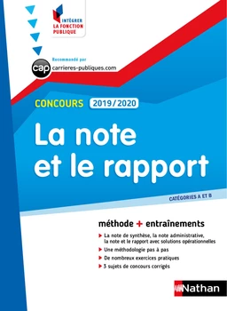 La note et le rapport - Catégorie A et B - Intégrer la fonction publique - 2019/2020