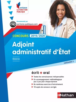 Concours Adjoint administratif d'État - Ecrit + Oral - Catégorie C - Concours 2019-2020