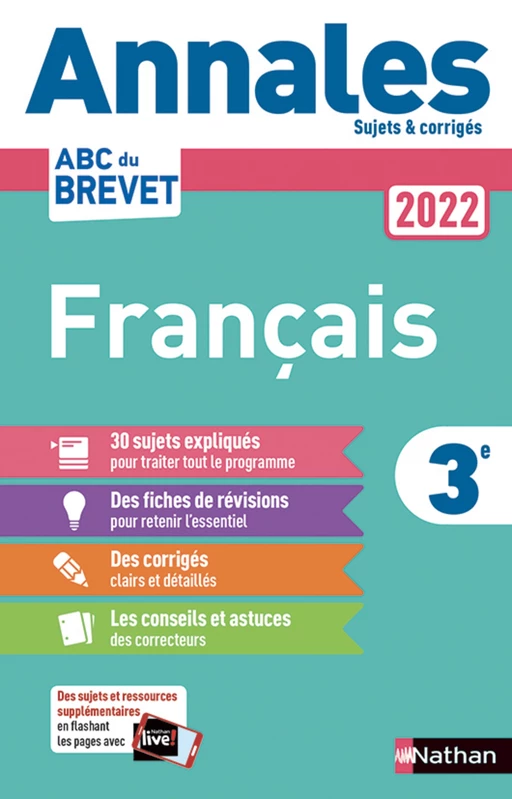 Annales ABC du Brevet 2022 - Français 3e - Sujets et corrigés + fiches de révisions - Thomas Bouhours - Nathan