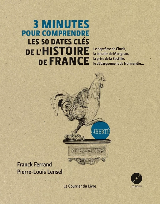 3 minutes pour comprendre les 50 dates clés de l'histoire de france - Le baptême de Clovis, la batai - Franck Ferrand, Pierre-Louis Lensel - Courrier du livre