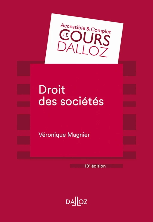 Droit des sociétés (N). 10e éd. - Véronique Magnier - Groupe Lefebvre Dalloz