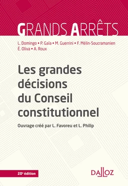 Les grandes décisions du Conseil constitutionnel. 20e éd.