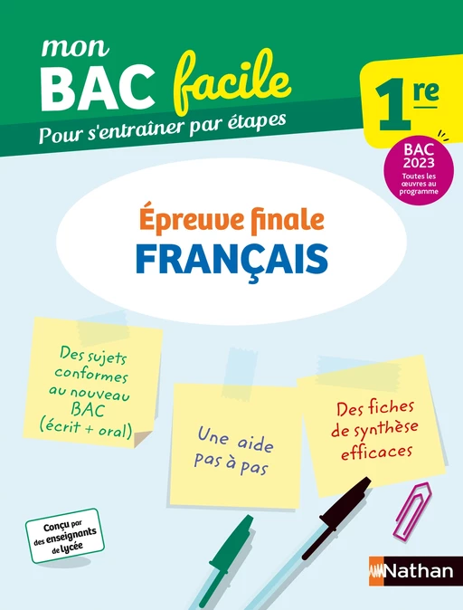 Français 1re - Mon BAC facile - Epreuve finale - Enseignement commun Première - Préparation à l'épreuve du Bac 2023 - EPUB - Emilie Dhérin, Marie Aillet - Nathan