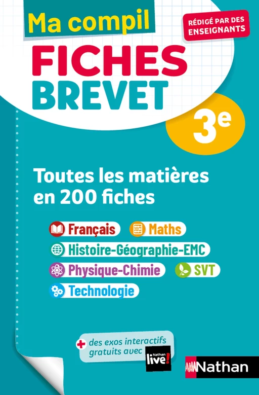 Toutes les matières 3e - Ma Compil fiches Brevet - Brevet 2025 - EPUB - Nicolas Coppens - Nathan