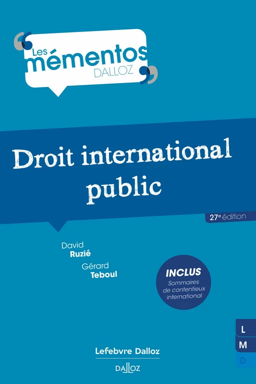 Droit international public 27ed - David Ruzié, Gérard Teboul - Groupe Lefebvre Dalloz