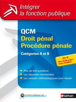 QCM droit pénal procédure pénale - Catégories A et B