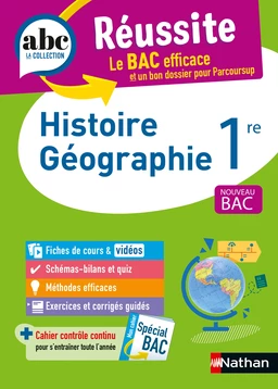 Histoire-Géographie 1re - ABC Réussite - Bac 2025 - Programme de première 2024-2025 - Enseignement commun - Cours, Méthode, Exercices et Corrigés guidés - EPUB