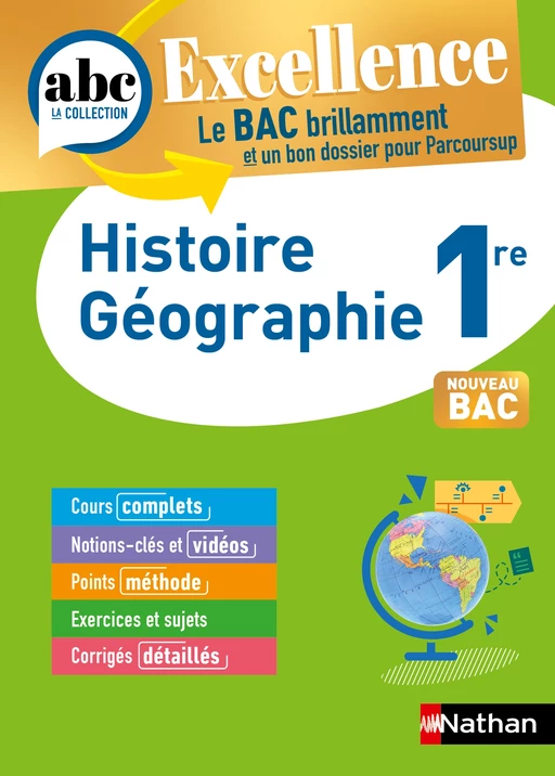 Histoire-Géographie 1re - ABC Excellence - Bac 2025 - Programme de première 2024-2025 - Enseignement commun - Cours complets, Notions-clés et vidéos, Points méthode, Exercices et corrigés - EPUB - Servane Marzin, Fredéric Fouletier, Pascal Jézéquel, Laetitia Benbassat, Johann Protais, Evelyne Soumah, Alain Rajot, Cécile Vidil - Nathan