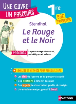 Analyse et étude de l'oeuvre-Le Rouge et le Noir de Stendhal - Réussir son BAC Français 1re - Parcours : Le personnage de roman, esthétiques et valeurs-Une oeuvre, un parcours