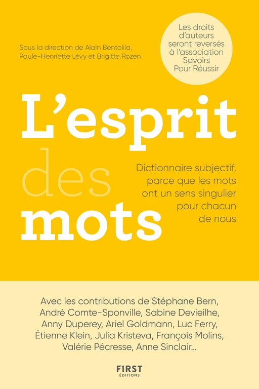 L'Esprit des mots – Dictionnaire subjectif, parce que les mots ont un sens singulier pour chacun de nous -  Collectif - edi8