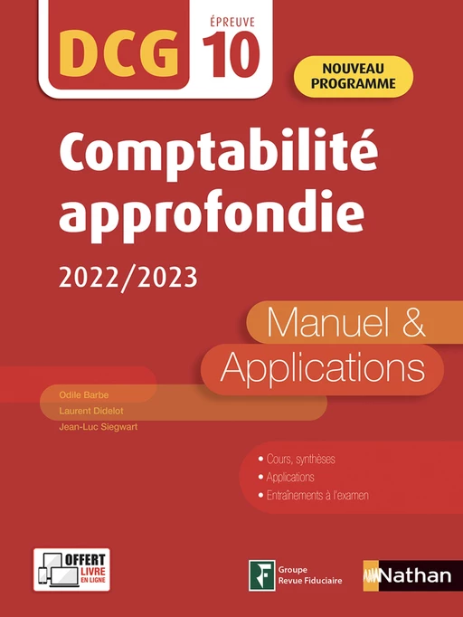 Comptabilité approfondie 2022-2023 - DCG 10 - EPUB - Laurent Didelot, Odile Barbe, Jean-Luc Siegwart - Nathan