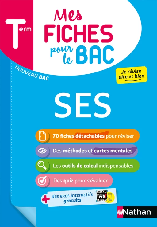 SES (Sciences Economiques et Sociales) Terminale - Mes fiches pour le BAC Tle - BAC 2025 - EPUB - Delphine de Chouly, Fanny Le Gonidec, Fabienne Lepage - Nathan