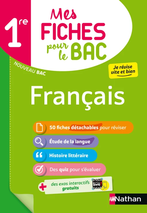 Français 1re - Mes fiches pour le BAC Première - BAC 2025 - EPUB - Anne Cassou-Noguès, Séléna Hébert, Elsa Jollès - Nathan