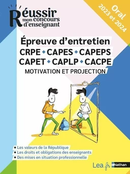 EBOOK - Epreuve d'entretien - Concours 2023 et 2024 - CRPE CAPES CAFCPE CAPEPS - Réussir mon concours d'enseignant - Motivation et projection